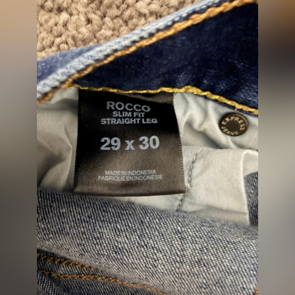Express Men's Slim Fit Straight Jeans - Picture 6 of 7